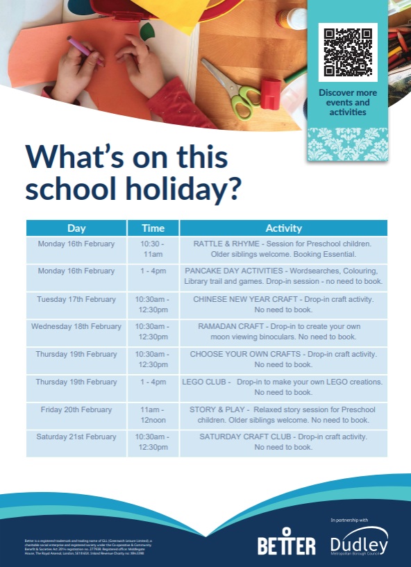 Gornal Library - Children's Half Term Activities